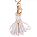 Genuine leather keychain/leather tassel keychain for bag charms